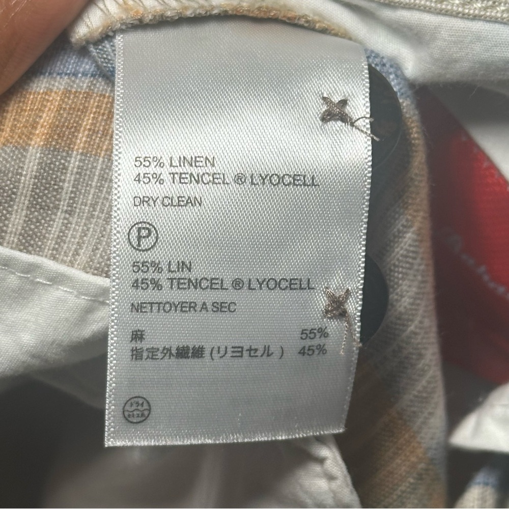 Tommy Bahama Linen Blend Summer Plaid Shorts Men’s 34 Casual Everyday Flat Front - Picture 13 of 14